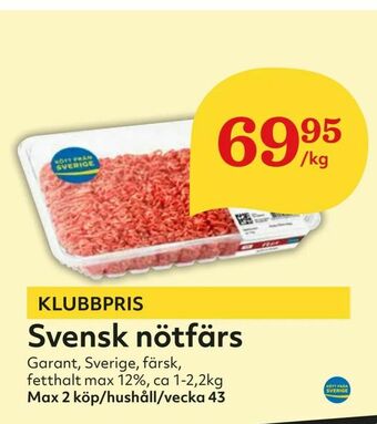 Hemköp Svensk nötfärs erbjuda