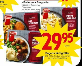 Matöppet Dagens färdigrätter erbjuda