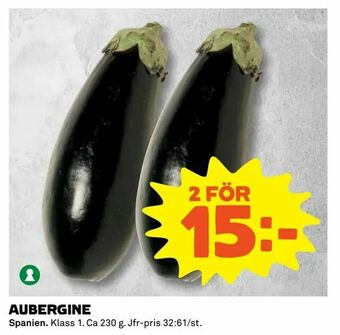 Coop Extra Aubergine erbjuda