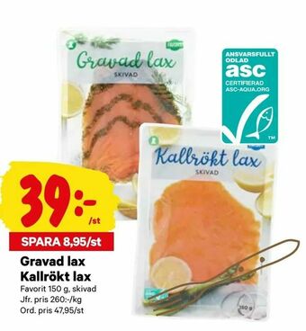 City Gross Gravad lax Kallrökt lax erbjuda