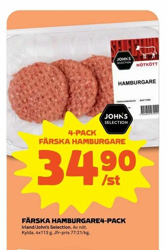Stora Coop Färska hamburgare erbjuda