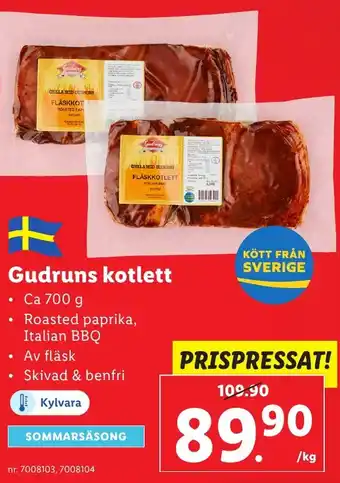 Lidl Gudruns kotlett erbjuda