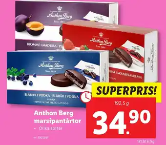 Lidl Anthon Berg marsipantårtor erbjuda