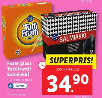 Lidl Fazer glass Tuttifrutti/ Salmiakki erbjuda