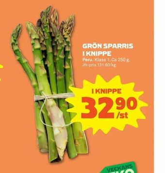 Stora Coop Grön sparris i knippe erbjuda
