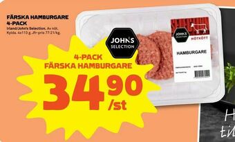 Stora Coop Färska hamburgare 4-pack erbjuda
