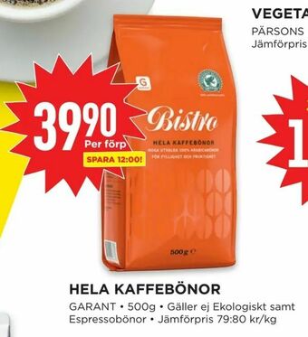 Willys Hela kaffebönor erbjuda