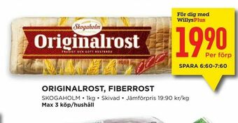Willys Originalrost, fiberrost erbjuda