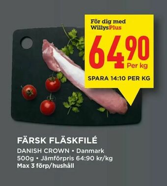 Willys Färsk fläskfilé erbjuda