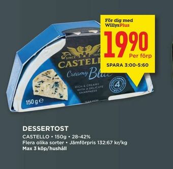 Willys Dessertost erbjuda