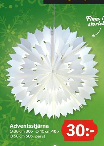 DollarStore Adventsstjärna erbjuda