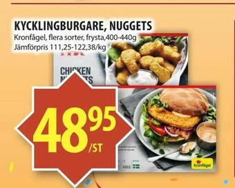 Kycklingburgare, nuggets