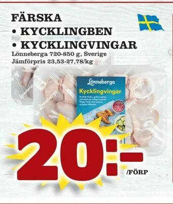 Färska • kycklingben • kycklingvingar