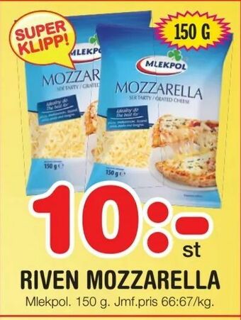 Nya Pulsen Riven mozzarella erbjuda