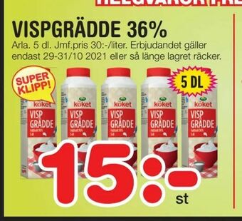 Nya Pulsen Vispgrädde 36% erbjuda