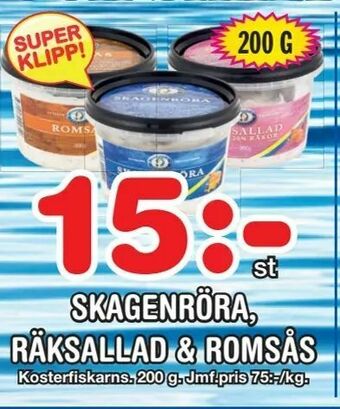 Nya Pulsen Skagenröra, räksallad & romsås erbjuda