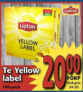 Supergrossen Te Yellow label erbjuda