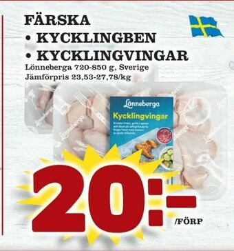 Supergrossen Färska kycklingben, kycklingvingar erbjuda