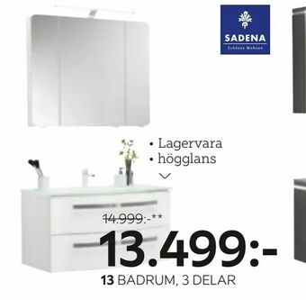 Badrum, 3 delar
