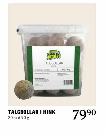 Blomsterlandet Talgbollar i hink erbjuda