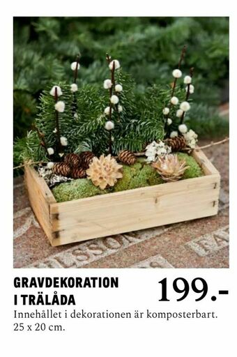 Gravdekoration i trälåda