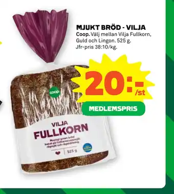 Stora Coop MJUKT BRÖD - VILJA erbjuda