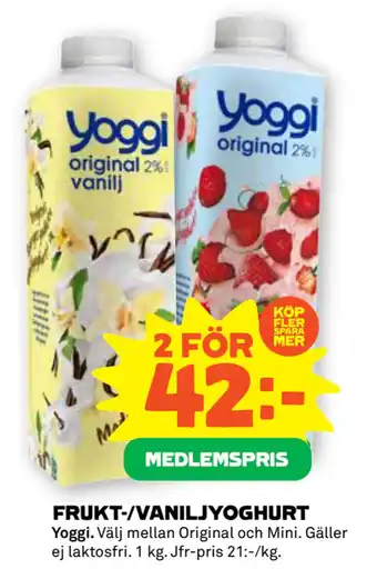 Stora Coop FRUKT-/VANILJ YOGHURT erbjuda