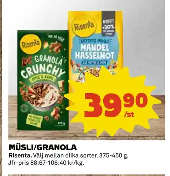 Coop MÜSLI/GRANOLA erbjuda