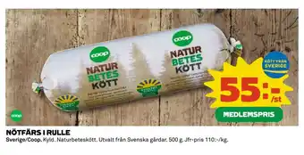 Coop Daglivs NÖTFÄRS I RULLE erbjuda