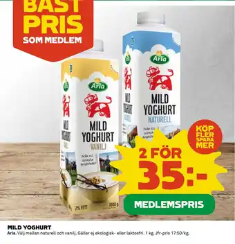 Coop Daglivs MILD YOGHURT erbjuda