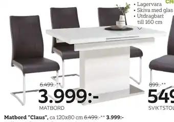 XXXLutz Matbord Claus erbjuda