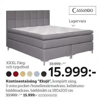 XXXLutz Kontinentalsäng Eksjö erbjuda