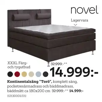 XXXLutz Kontinentalsäng Torö erbjuda