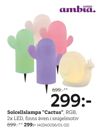 XXXLutz Solcellslampa Cactus erbjuda