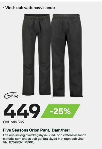 XXL Five Seasons Orion Pant, Dam/herr erbjuda