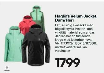 XXL Haglöfs Velum Jacket, Dam/Herr erbjuda