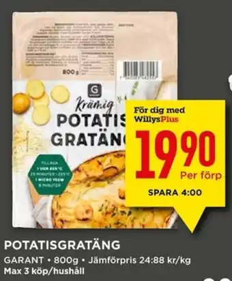 Willys POTATISGRATÄNG erbjuda