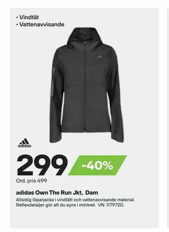 XXL adidas Own The Run Jkt, Dam erbjuda