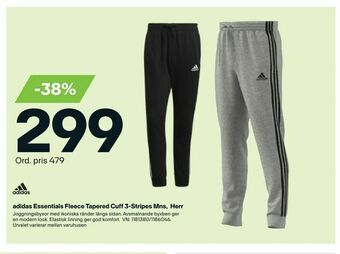 XXL adidas Essentials Fleece Tapered Cuff 3-Stripes Mns, Herr erbjuda
