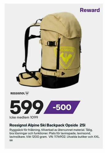 XXL Rossignol Alpine Ski Backpack Opside 25l erbjuda