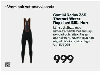 XXL Santini Redux 365 Thermal Water Repellent BIB, Herr erbjuda