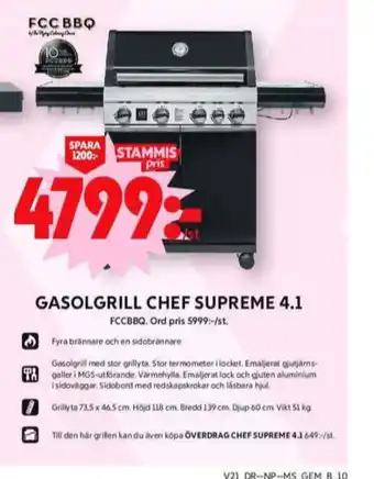 ICA Maxi Fcc bbq gasolgrill erbjuda