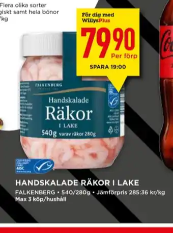 Willys Falkenberg seafood räkor erbjuda