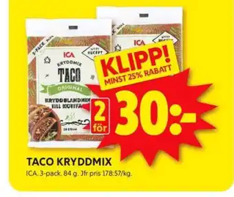 ICA Kvantum Ica taco kryddmix erbjuda