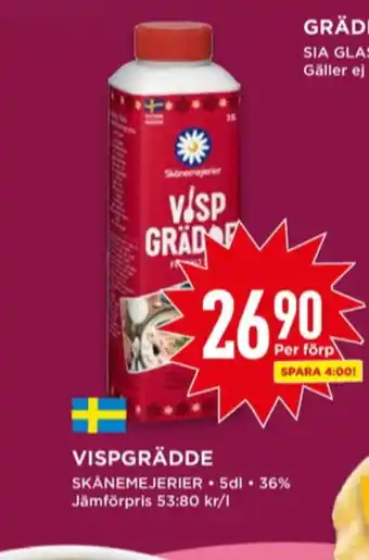 Willys Skånemejerier vispgrädde erbjuda