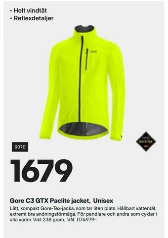 XXL Gore C3 GTX Paclite jacket, Unisex erbjuda