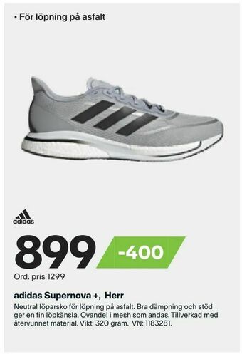 XXL adidas Supernova +, Herr erbjuda