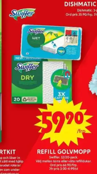 ICA Maxi Swiffer moppdukar erbjuda