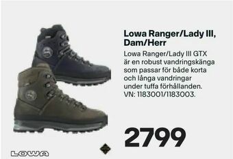 XXL Lowa Ranger/Lady III, Dam/Herr erbjuda