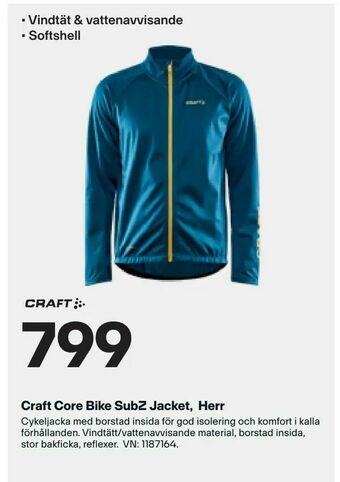 Craft Core Bike SubZ Jacket, Herr